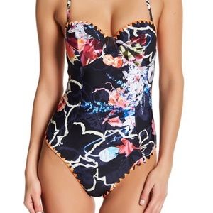 RachelRoy Underwire Onepiece Floral Print Swimsuit